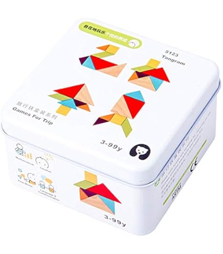 TANGRAM 2枚セット Amazon.com: GEMEM 155 Pcs Wooden Pattern Blocks Set